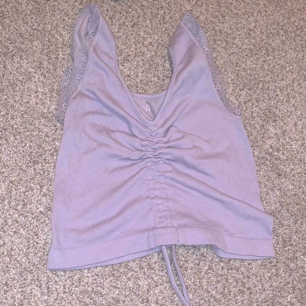 Suzette Lilac Ruched Crop Top, Small